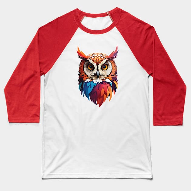 Colourful Owl with Woohoo word on her head Baseball T-Shirt by ActivLife